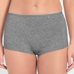 Women Grey Solid Boy Shorts SS04-0105-STGML