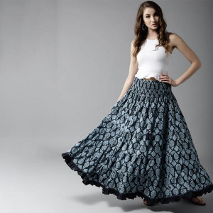 Blooming Beauty Tiered Maxi Pure Cotton Skirt