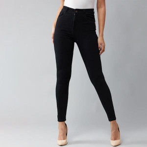 Women Black Skinny Fit High-Rise Clean Look Stretchable Jeans