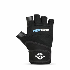 Wrist Grip Genuine Leather Gym Gloves
