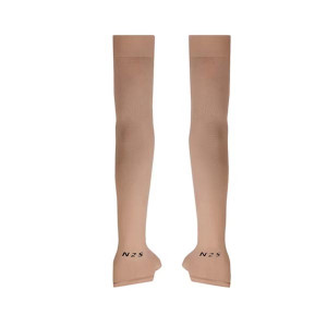 Beige Solid UV Protection Arm Sleeves