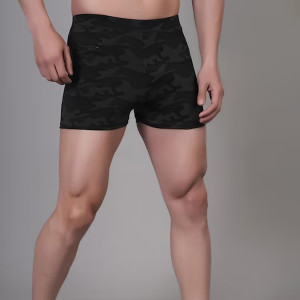 Men Printed Slim Fit Swim Shorts