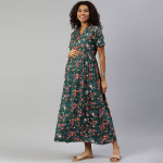 Floral Printed Maternity Maxi Sustainable Dress