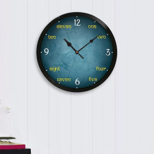Teal Green Round Printed 31cm Analogue Wall Clock