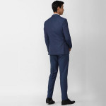 Men 2 Piece Navy Blue Slim-Fit Single-Breasted Formal Suit