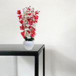 White & Red Cherry Blossom Artificial Flowers With Pot