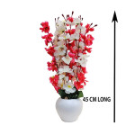 White & Red Cherry Blossom Artificial Flowers With Pot