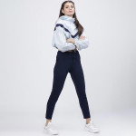 Women Navy Blue Solid Casual Slim Fit Track Pants