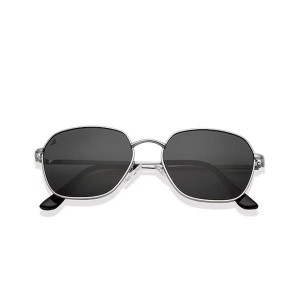 Unisex Grey Lens & Gunmetal-Toned Other Sunglasses with UV Protected Lens
