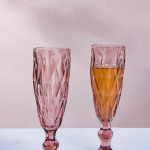 Mauve Set Of 6 Textured Crystal Champagne Juice Glass 150 ml Each